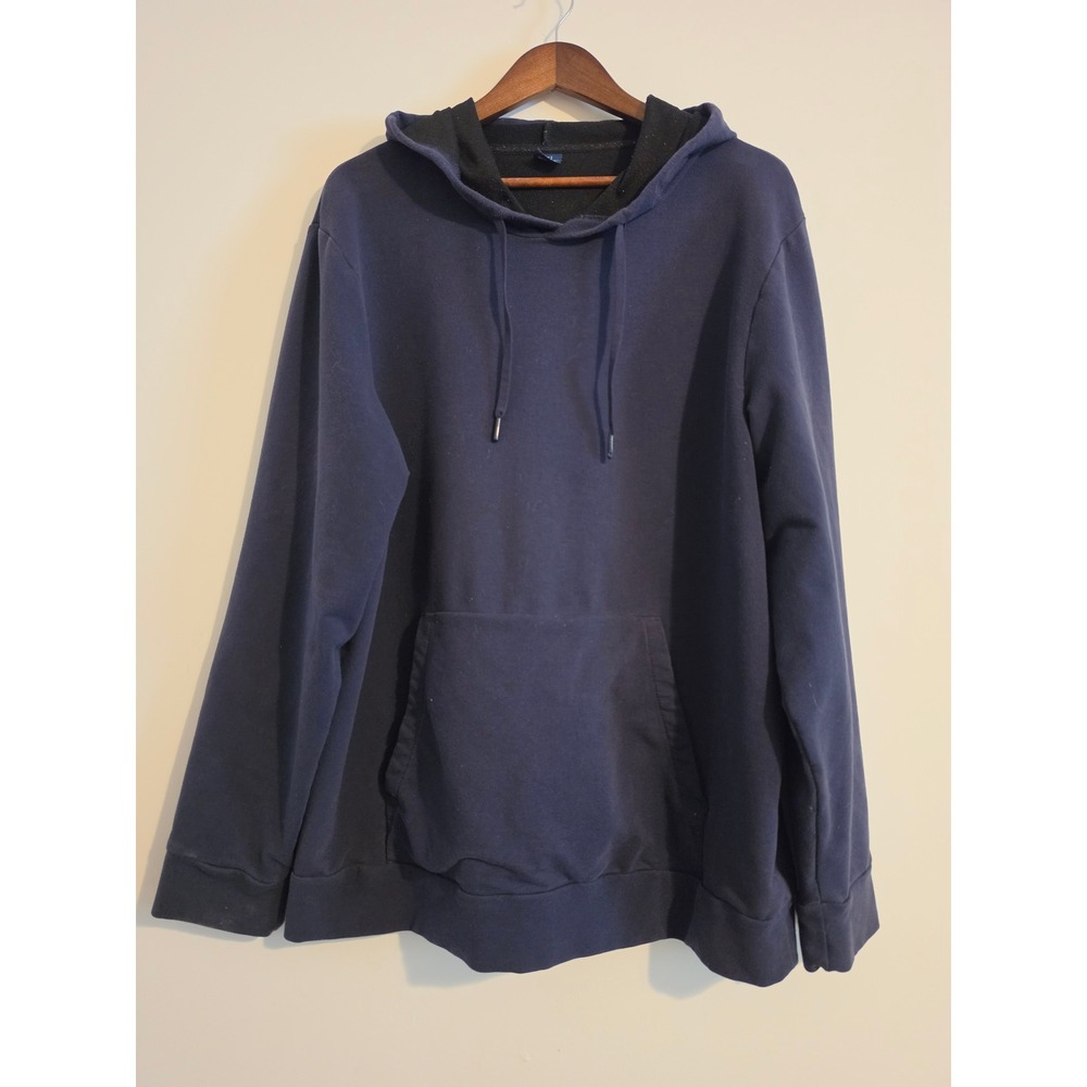 George Hoodie Mens XL Navy Blue Cotton Blend Pullover Pocket Classic Minimalist